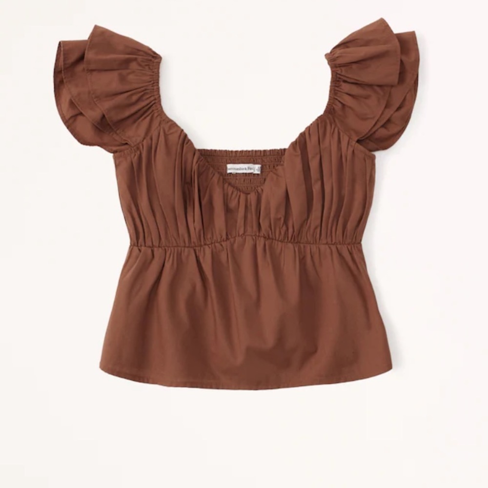 Abercrombie Ruffle Poplin Top